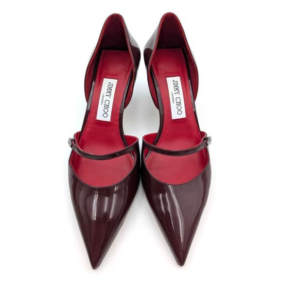 Jimmy Choo Carolyn Pointed Toe d’Orsay Heel Pump Women's Red Size US8 EU38 - Picture 13 of 13